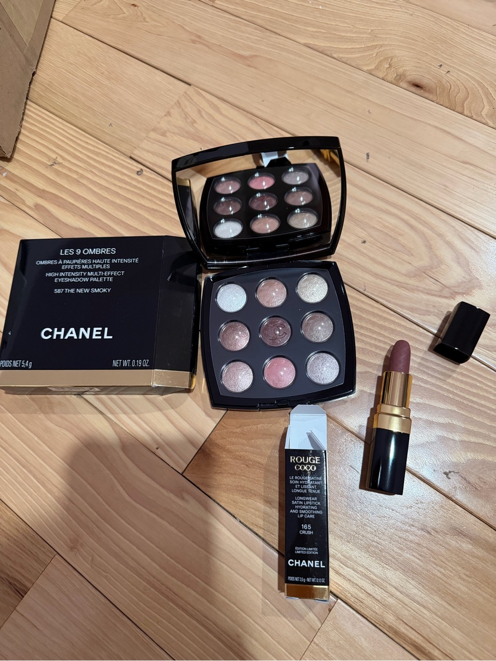 Chanel 587 eyeshadows and 165 crush lipstick